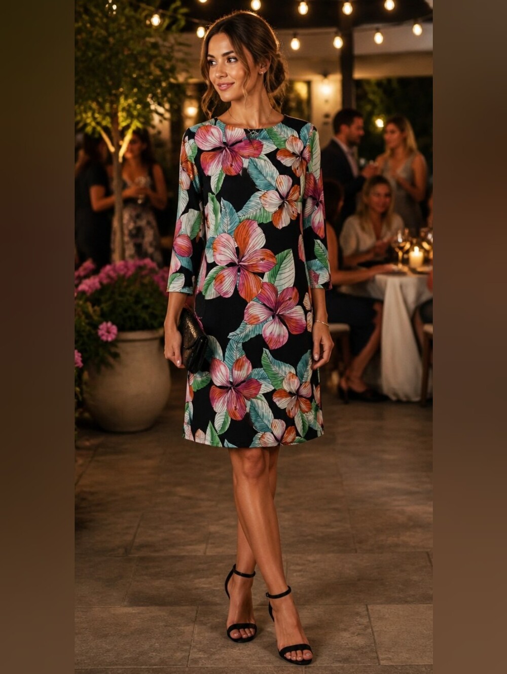 Tommy Hilfiger Floral Midi Dress in Multicolors Size 4